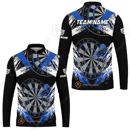 Customized Darts Long Sleeve Jersey, Darts Tournament Grunge Style Multicolor Custom Dart Long Sleeve Jersey Team Jersey For Darts Player