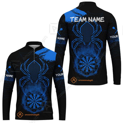 Customized Darts Long Sleeve Jersey, Darts Spider Men's Grunge Darts Shirt Smoke Dartboard Team Long Sleeve Jersey for Darts Players