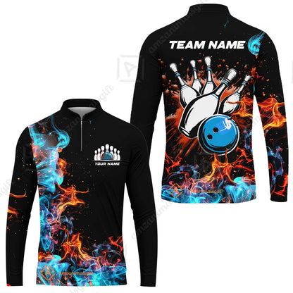 Customized Bowling Team Jersey, Bowling In Fires Multicolor Option Shirts, Custom Bowling Uniforms Jerseys For Bowlers