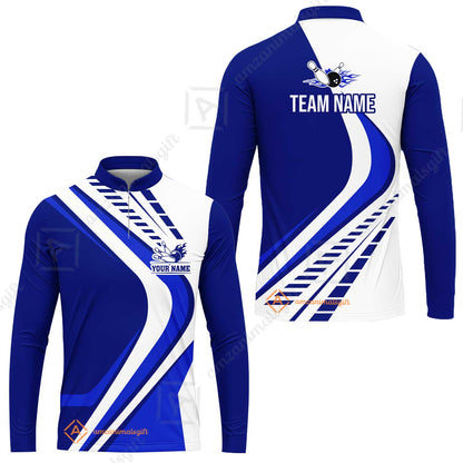 Customize Your Name, Team Name Bowling Jersey, Bowling Team Jersey Multicolor Polo Quarter-Zip Shirts, Custom Bowling Uniforms Jerseys