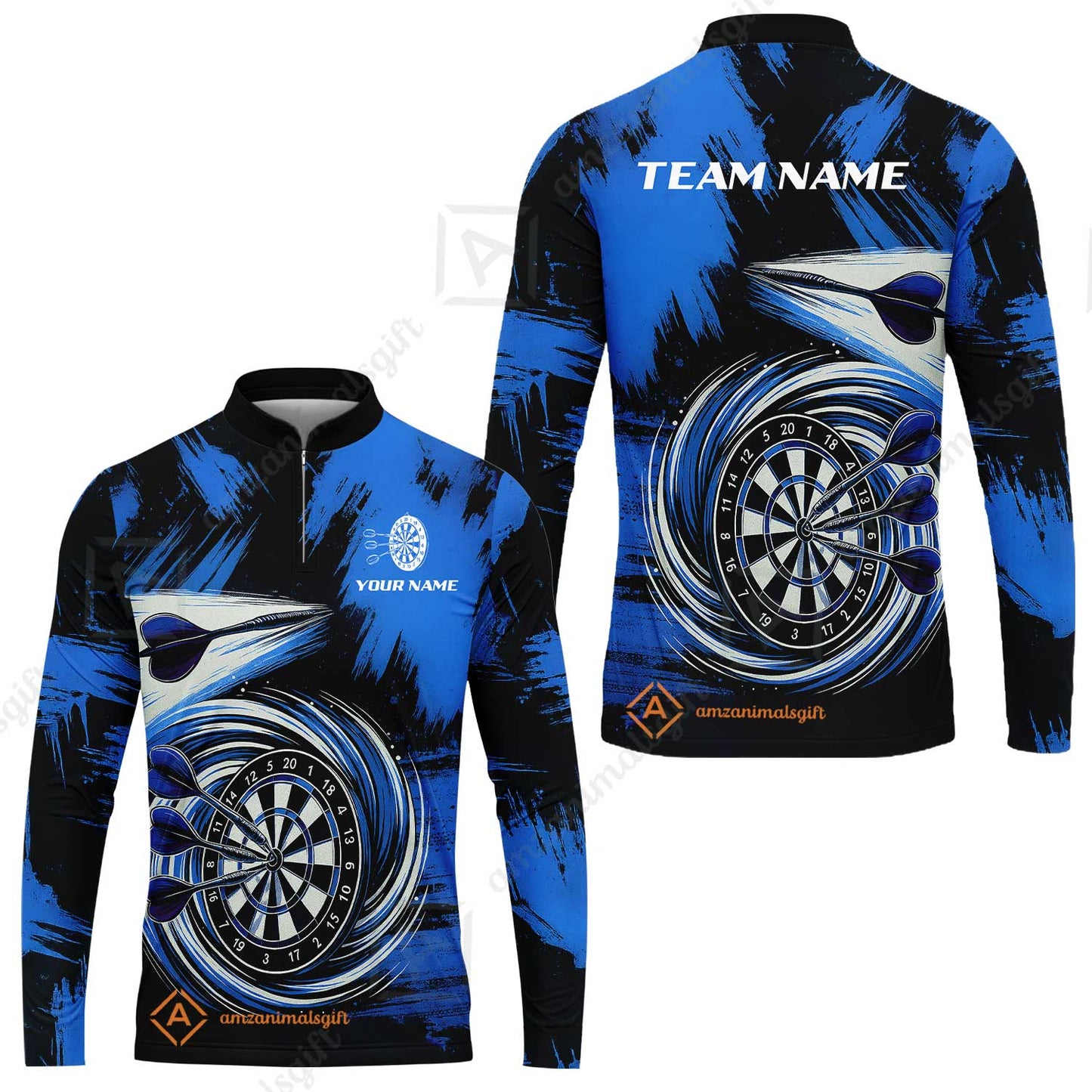 Customized Darts Long Sleeve Jersey, Darts Colorful Wave Custom Name Team Name Long Sleeve Jersey For Darts Player