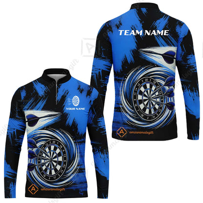 Customized Darts Long Sleeve Jersey, Darts Colorful Wave Custom Name Team Name Long Sleeve Jersey For Darts Player