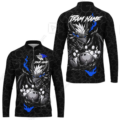 Custom Badass Dragon Bowling Jersey Polo Shirt, Custom Badass Dragon Bowling Team Shirt For Players With Name & Team Name
