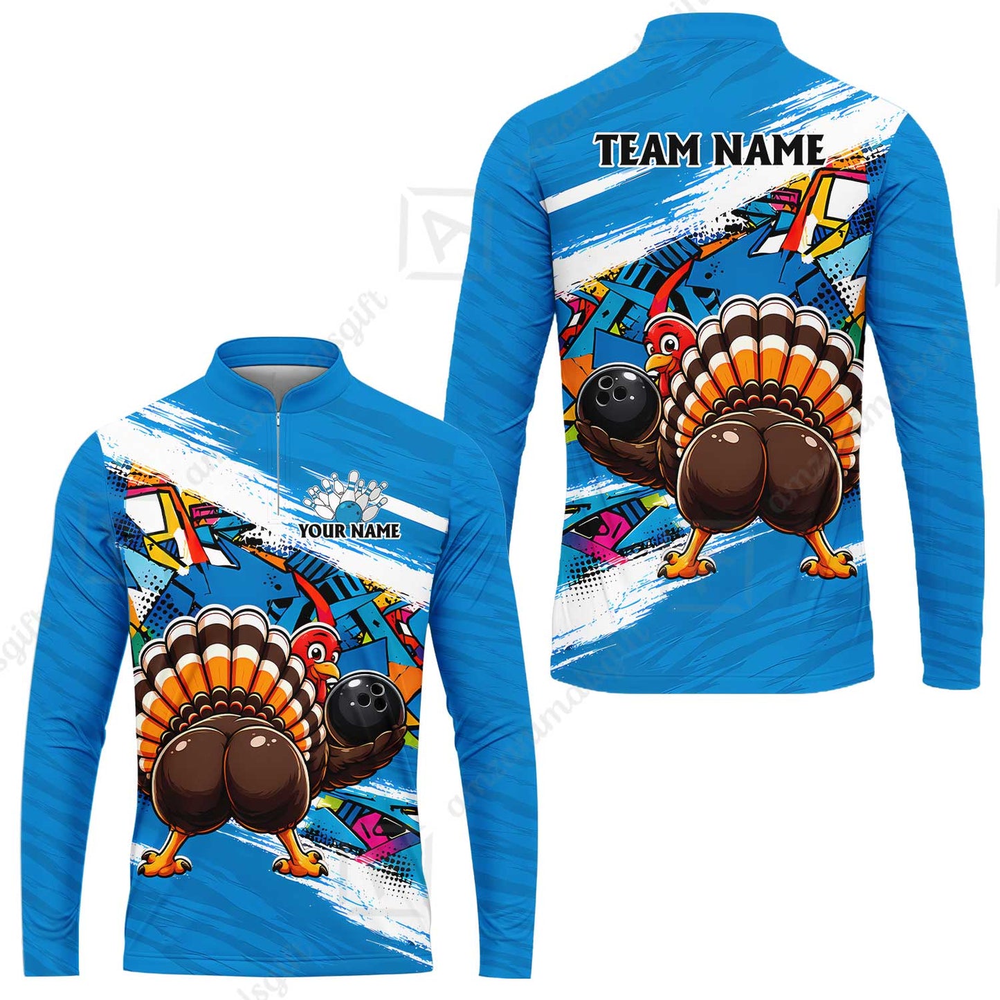 Custom Bowling Jersey Polo Shirt, Turkey Bowling, Personalized Name And Team Name