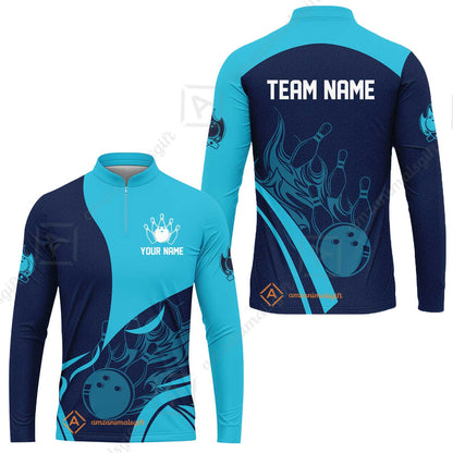 Customized Bowling Long Sleeve Jersey Shirt, Flame Bowling Multicolor Custom Team Style Uniform Long Sleeve Jersey Shirt, Outfit Jersey for Bowlers