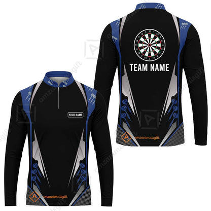 Customized Darts Team Long Sleeve Jersey, Dartboard Center Multicolor Option With Personalized Name And Team Name