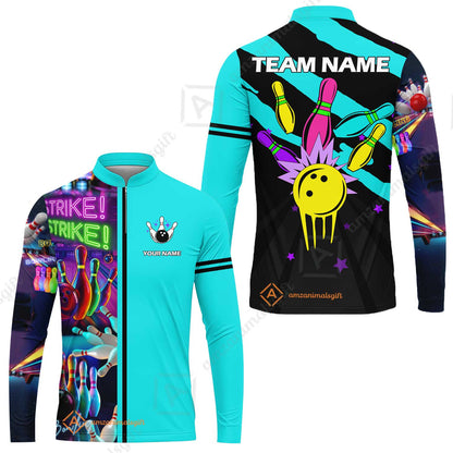 Custom Bowling Team Jersey Neon Bowling Strike Polo Shirts, Bowling Team Uniforms, Personalized Name And Team Name