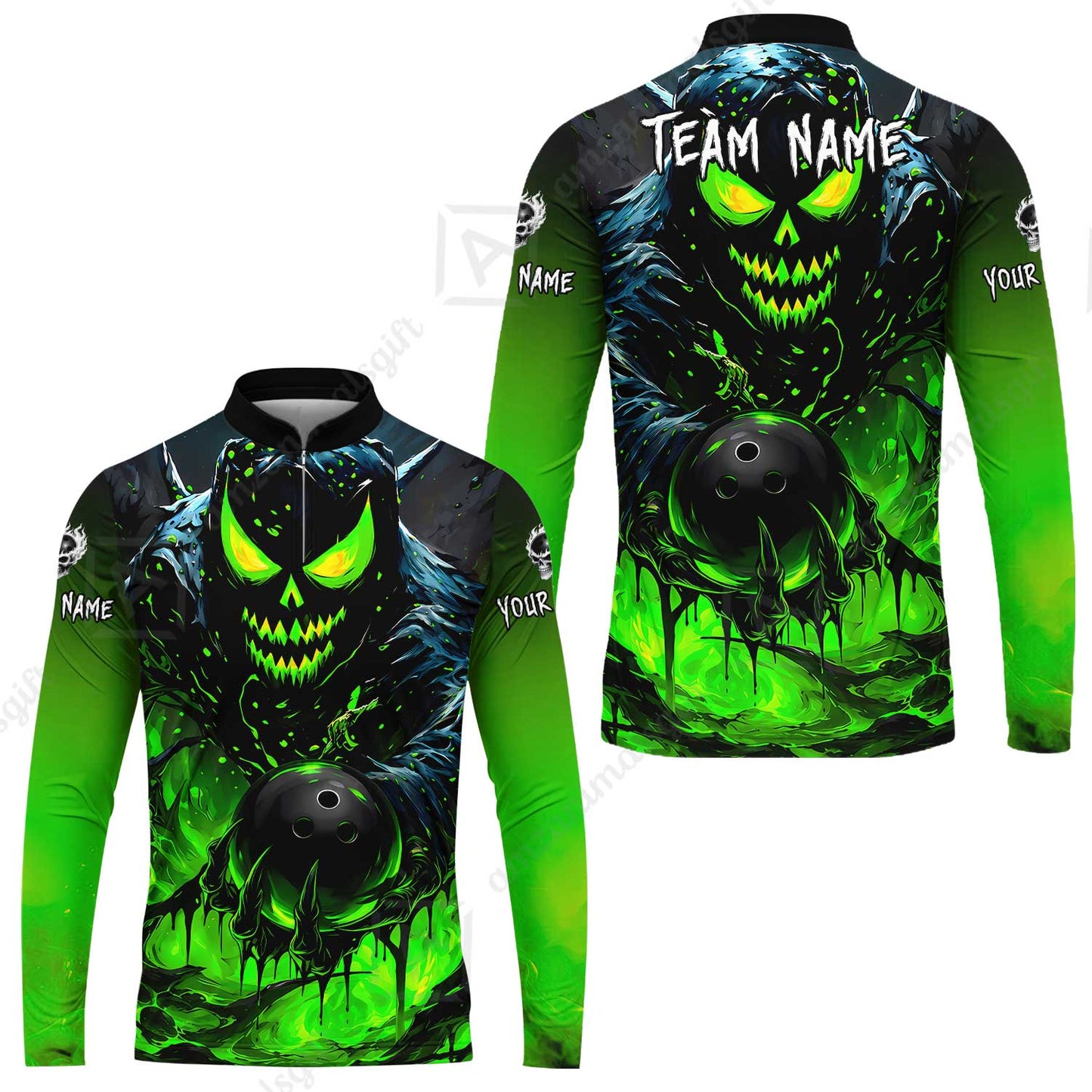 Custom Bowling Jersey Polo Shirt, Hellfire Strike, Custom Bowling Jersey Team Shirt For Players With Name & Team Name