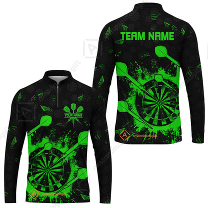 Customized Darts Long Sleeve Jersey, Darts Grunge Dartboard Long Sleeve Jersey Team Style Jersey for Darts Players