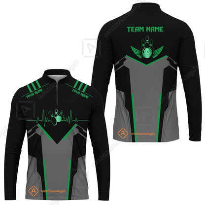 Personalized Polo Bowling Shirt Heartbeat And Esports Pattern Team Jersey Shirt For Men Women Bowlers