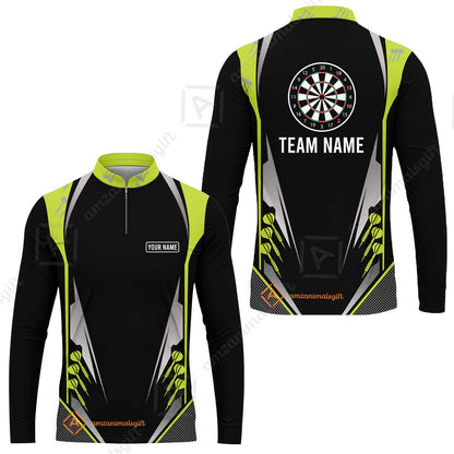 Customized Darts Team Long Sleeve Jersey, Dartboard Center Multicolor Option With Personalized Name And Team Name