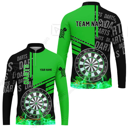 Custom Turquoise Fire Darts Unisex Polo, Custom Darts League Team Jersey Polo , Custom Darts Team Jerseys Uniform