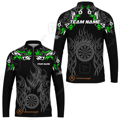Customized Darts Long Sleeve Jersey, Dartboard Fire Flame Darts Team Style Long Sleeve Jersey for Players, Jersey for Darts Players