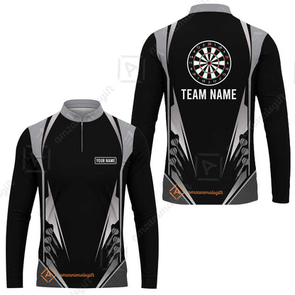 Customized Darts Team Long Sleeve Jersey, Dartboard Center Multicolor Option With Personalized Name And Team Name