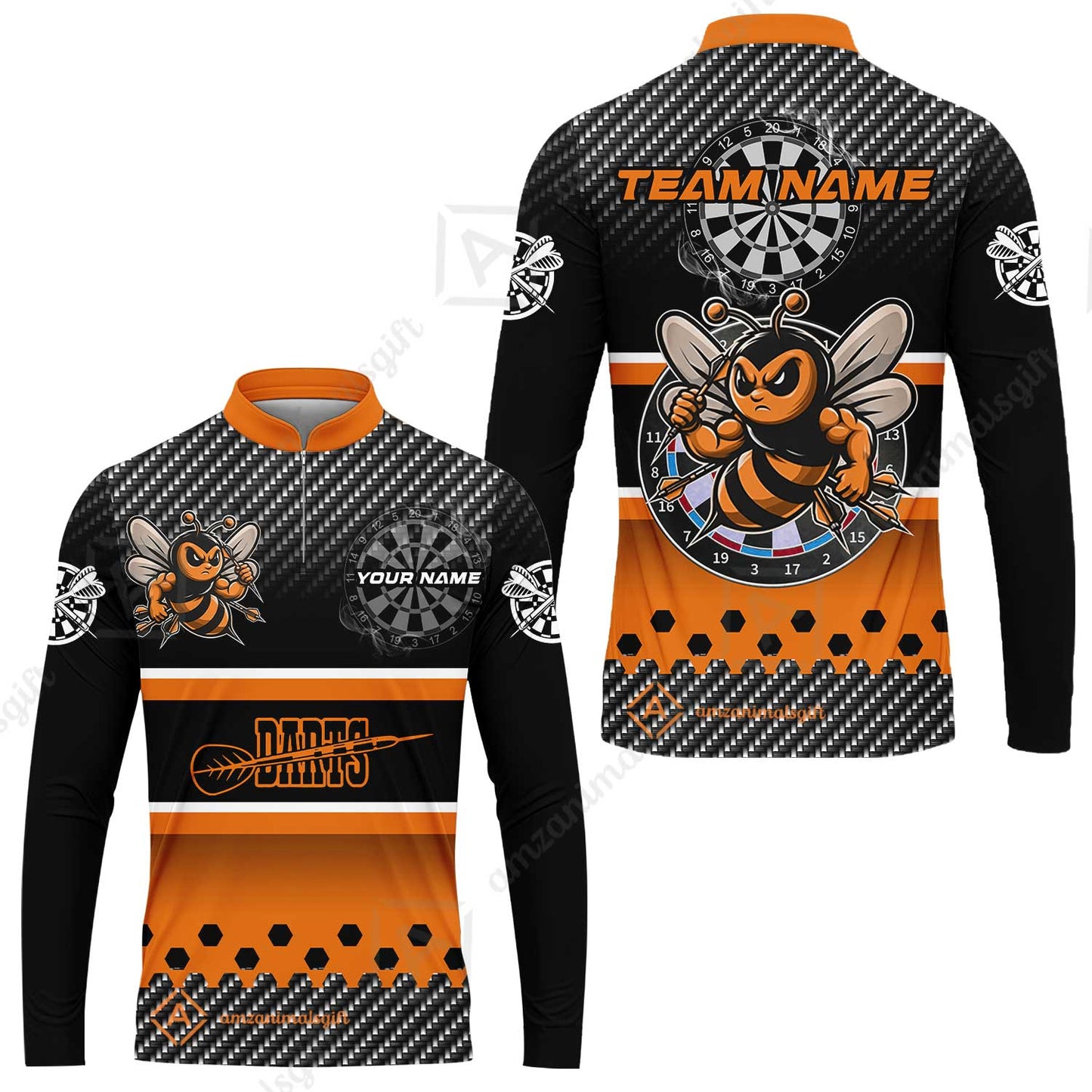Custom Funny Bee Darts Unisex Polo Team Shirts, Custom Team League Darts Jersey Polo , Custom Darts Team Jerseys Uniform