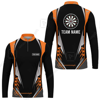 Customized Darts Team Long Sleeve Jersey, Dartboard Center Multicolor Option With Personalized Name And Team Name
