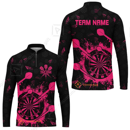 Customized Darts Long Sleeve Jersey, Darts Grunge Dartboard Long Sleeve Jersey Team Style Jersey for Darts Players