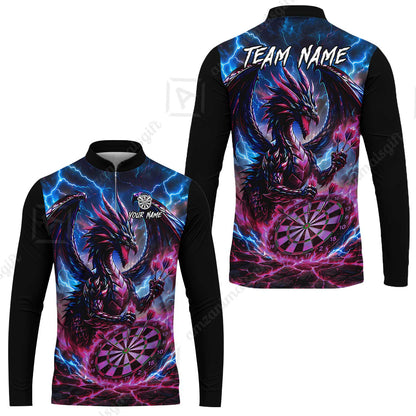 Custom Darts Jersey Polo Shirt, Dragon Fire Darts, Custom Dart Jersey Team Shirt For Players With Name & Team Name