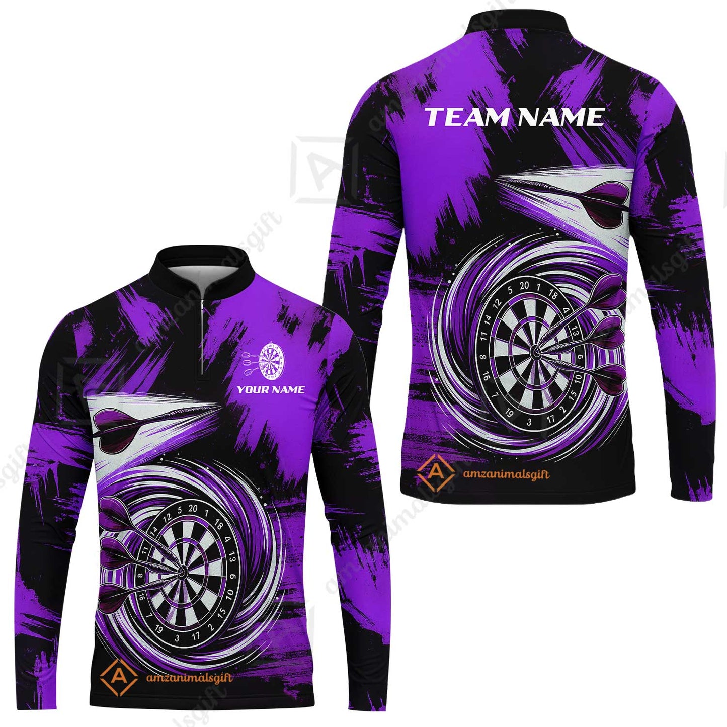 Customized Darts Long Sleeve Jersey, Darts Colorful Wave Custom Name Team Name Long Sleeve Jersey For Darts Player