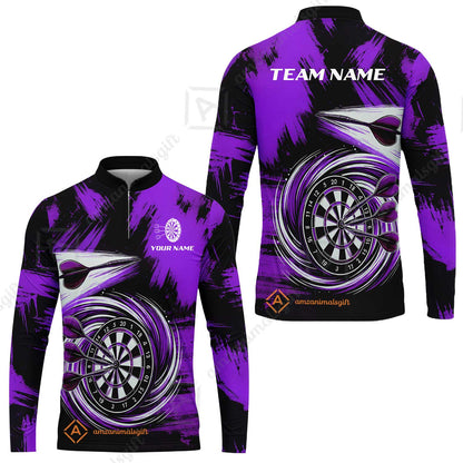 Customized Darts Long Sleeve Jersey, Darts Colorful Wave Custom Name Team Name Long Sleeve Jersey For Darts Player