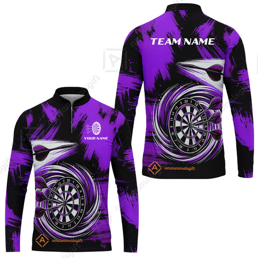 Customized Darts Long Sleeve Jersey, Darts Colorful Wave Custom Name Team Name Long Sleeve Jersey For Darts Player
