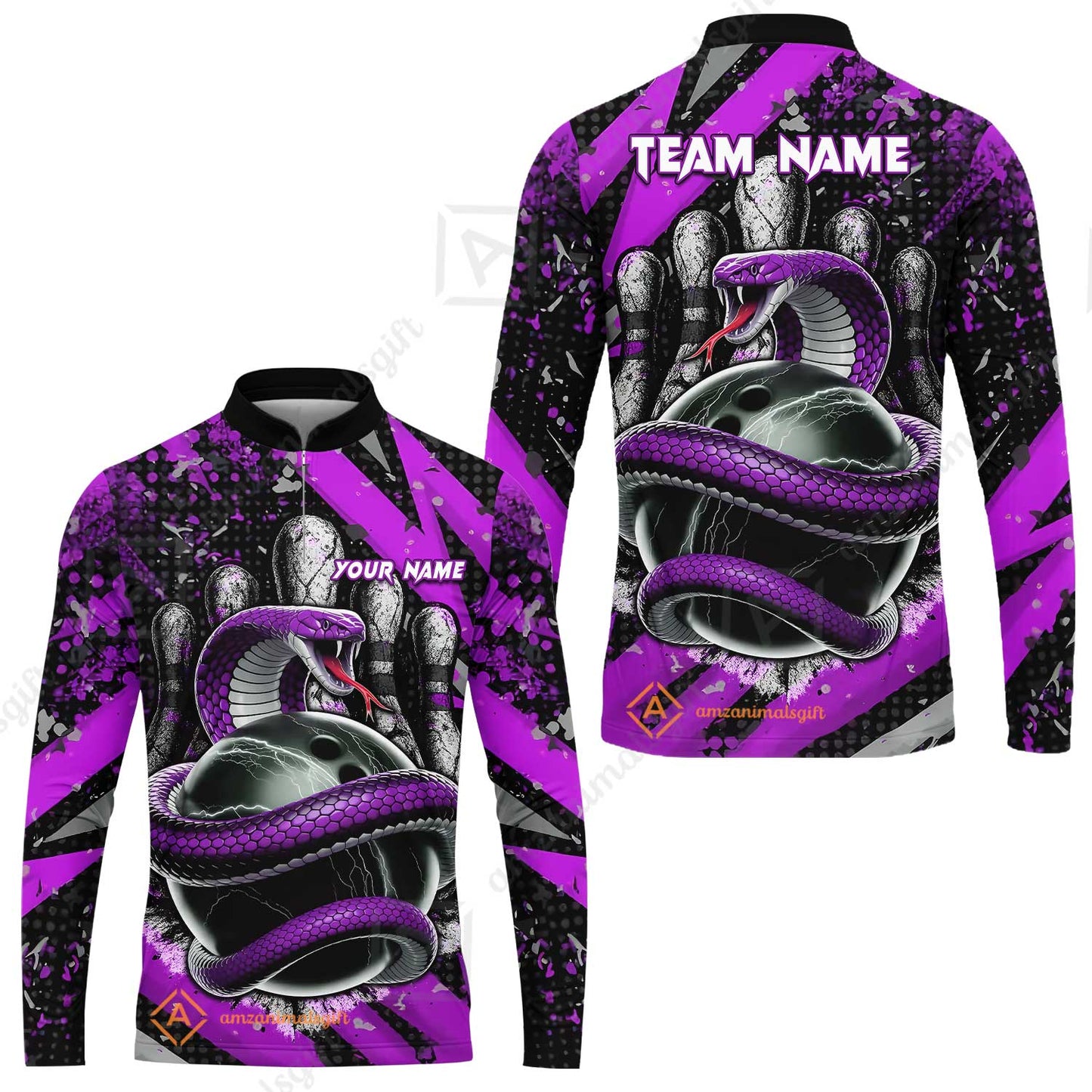 Custom Bowling Team Shirt, Bowling with King Cobra Multicolor, Bowling uniforms, King Cobra Bowling Shirt Personalized Name And Team Name