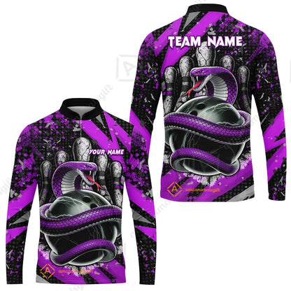 Custom Bowling Team Shirt, Bowling with King Cobra Multicolor, Bowling uniforms, King Cobra Bowling Shirt Personalized Name And Team Name