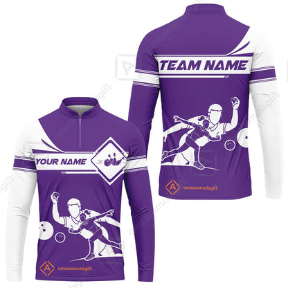 Customized Bowling Long Sleeve Jersey, Men And Women Playing Bowling Ball Long Sleeve Jersey, Personalized Bowling Uniform Multicolor For Bowlers