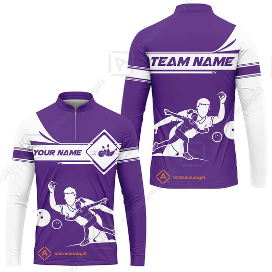 Customized Bowling Long Sleeve Jersey, Men And Women Playing Bowling Ball Long Sleeve Jersey, Personalized Bowling Uniform Multicolor For Bowlers