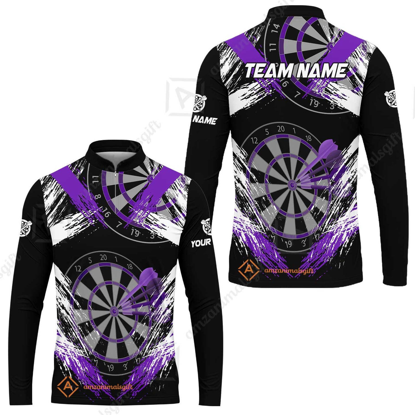 Customized Darts Long Sleeve Jersey, Darts Tournament Grunge Style Multicolor Custom Dart Long Sleeve Jersey Team Jersey For Darts Player