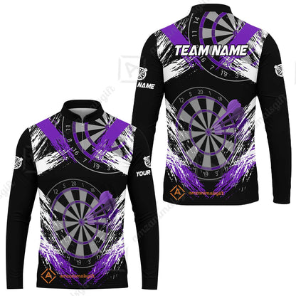 Customized Darts Long Sleeve Jersey, Darts Tournament Grunge Style Multicolor Custom Dart Long Sleeve Jersey Team Jersey For Darts Player