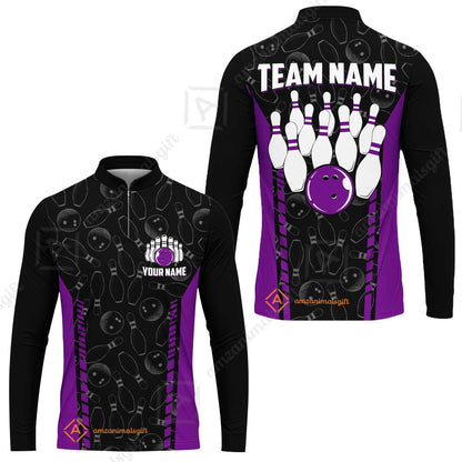 Custom Bowling Unisex Polo Shirts, Bowling Team Jersey Pattern, Bowling uniforms Ball & Pins Multicolor Options