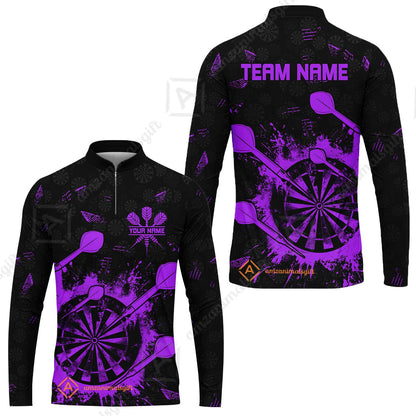 Customized Darts Long Sleeve Jersey, Darts Grunge Dartboard Long Sleeve Jersey Team Style Jersey for Darts Players