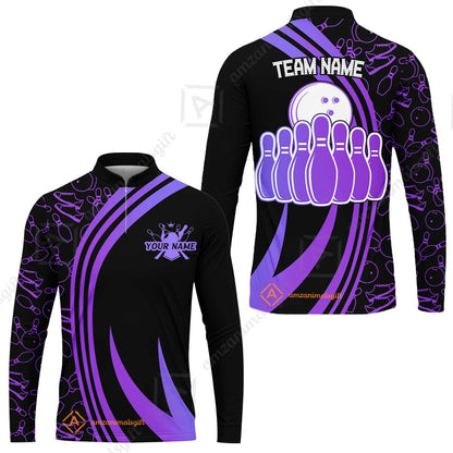 Customized Bowling Team Long Sleeve Jersey Neon Multicolor Bowling Uniforms With Name And Team Name For Bowlers