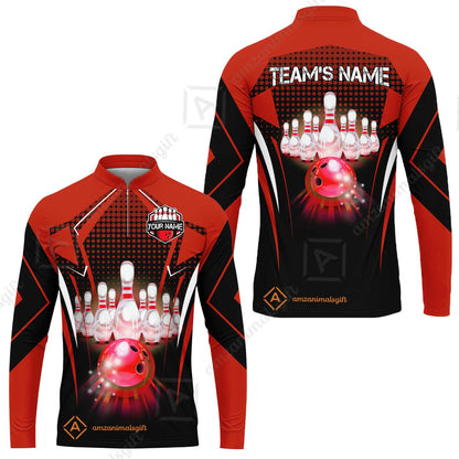 Custom Bowling Team Jerseys Polo Shirts, Bowling uniforms Ball & Pins Multicolor Jersey For Tournament Team Men Women Bowlers