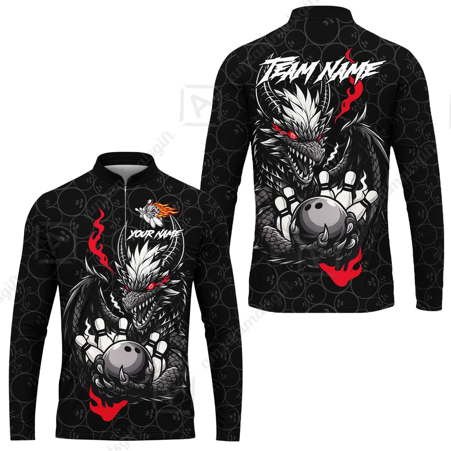 Custom Badass Dragon Bowling Jersey Polo Shirt, Custom Badass Dragon Bowling Team Shirt For Players With Name & Team Name