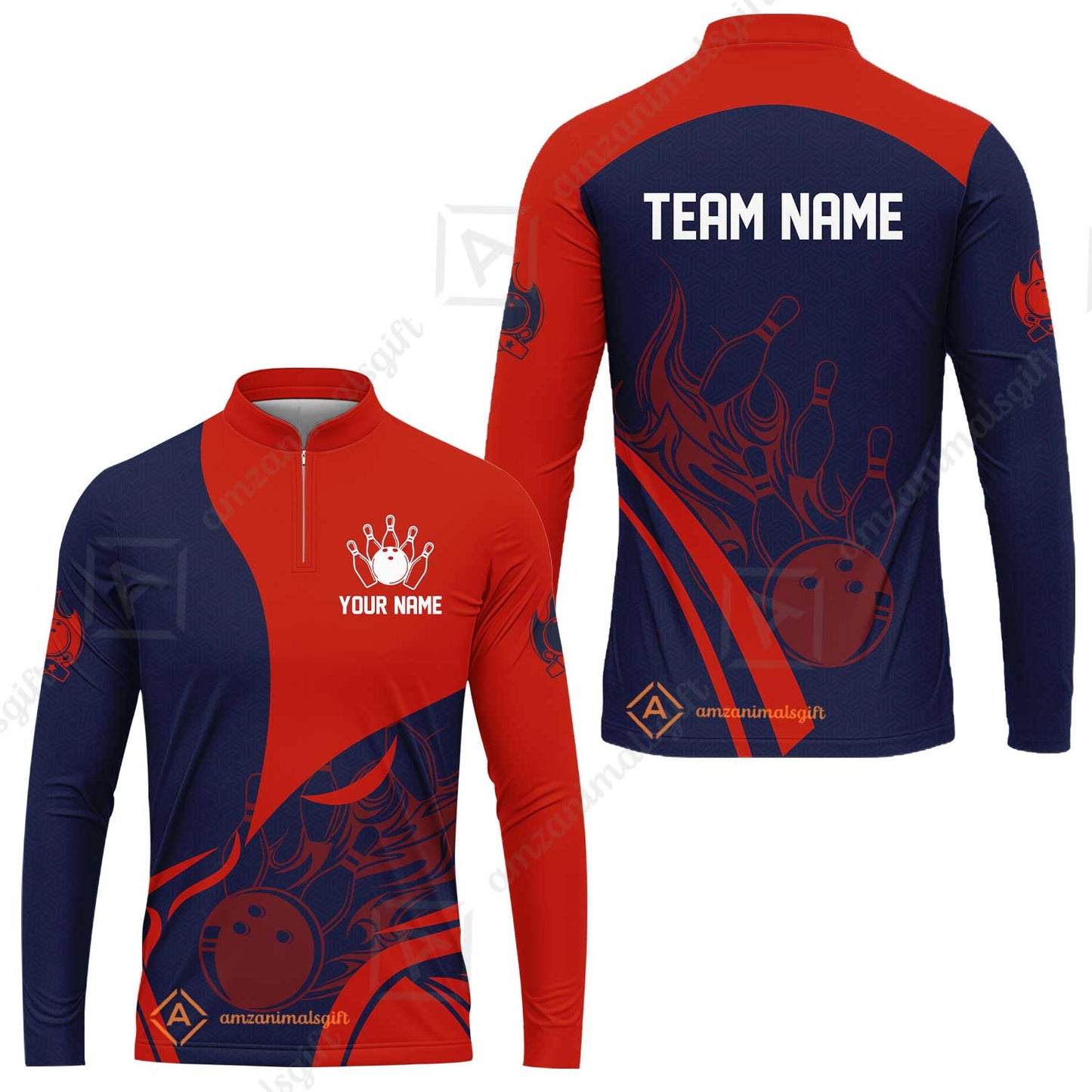 Customized Bowling Long Sleeve Jersey Shirt, Flame Bowling Multicolor Custom Team Style Uniform Long Sleeve Jersey Shirt, Outfit Jersey for Bowlers