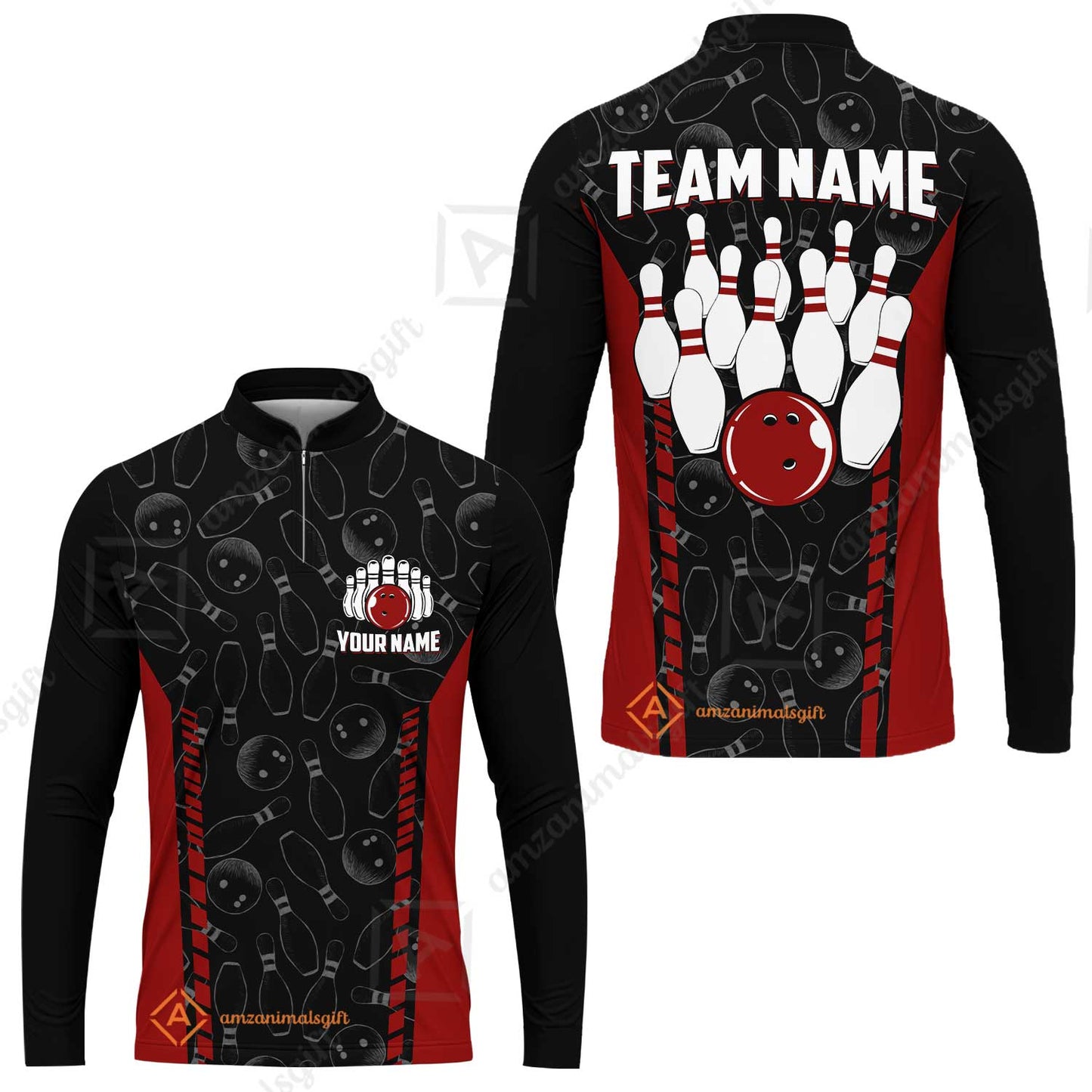 Custom Bowling Unisex Polo Shirts, Bowling Team Jersey Pattern, Bowling uniforms Ball & Pins Multicolor Options