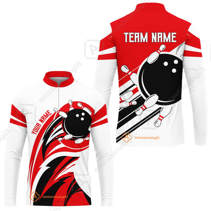Custom Bowling Team Jersey, Bowling Player Jersey Multicolor Polo Quarter-Zip Shirts, Custom Bowling Uniforms Jerseys