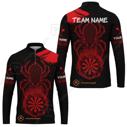 Customized Darts Long Sleeve Jersey, Darts Spider Men's Grunge Darts Shirt Smoke Dartboard Team Long Sleeve Jersey for Darts Players