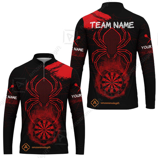 Customized Darts Long Sleeve Jersey, Darts Spider Men's Grunge Darts Shirt Smoke Dartboard Team Long Sleeve Jersey for Darts Players