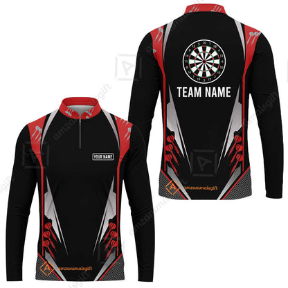 Customized Darts Team Long Sleeve Jersey, Dartboard Center Multicolor Option With Personalized Name And Team Name