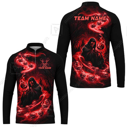 Custom Bowling Jersey Polo Shirt, Fiery Pool Shark, Custom Bowling Jersey Team Shirt For Players With Name & Team Name