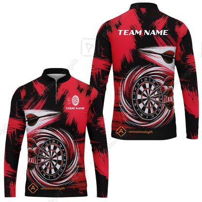 Customized Darts Long Sleeve Jersey, Darts Colorful Wave Custom Name Team Name Long Sleeve Jersey For Darts Player
