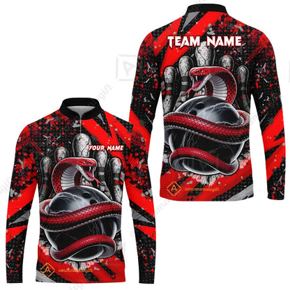 Custom Bowling Team Shirt, Bowling with King Cobra Multicolor, Bowling uniforms, King Cobra Bowling Shirt Personalized Name And Team Name