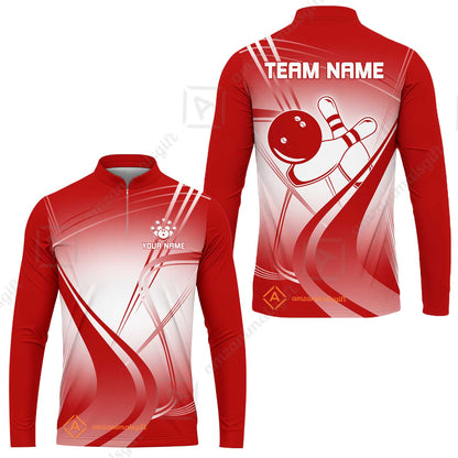 Customized Bowling Long Sleeve Jersey Shirt, Custom Bowling Long Sleeve Jersey Uniform, Multicolor Team Style Jersey for Bowlers