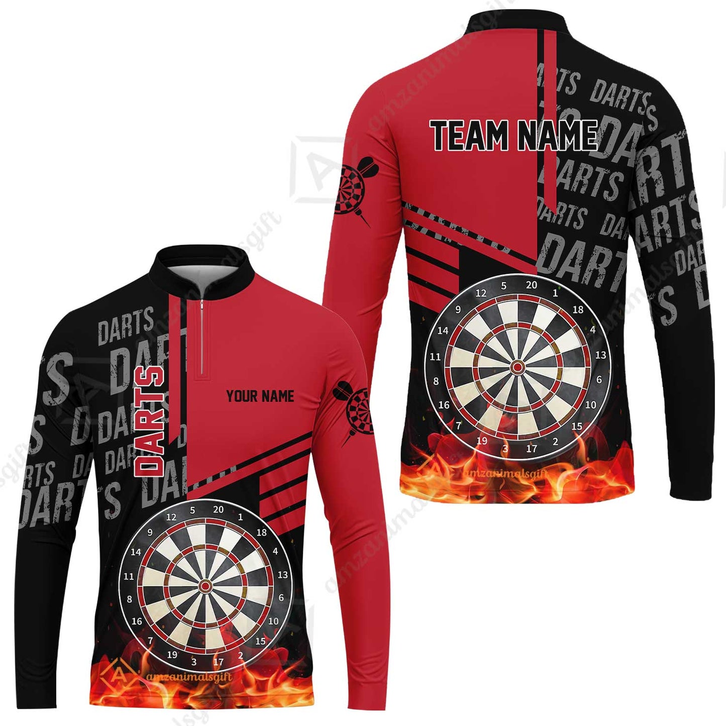 Custom Turquoise Fire Darts Unisex Polo, Custom Darts League Team Jersey Polo , Custom Darts Team Jerseys Uniform