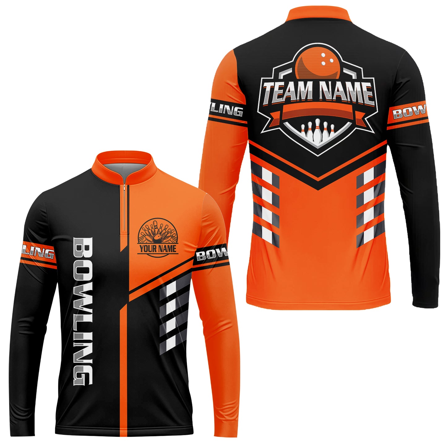 Custom Bowling Team Shirt – Modern Split Design Multicolor Option Personalized Jersey Bowling Uniform For League Players