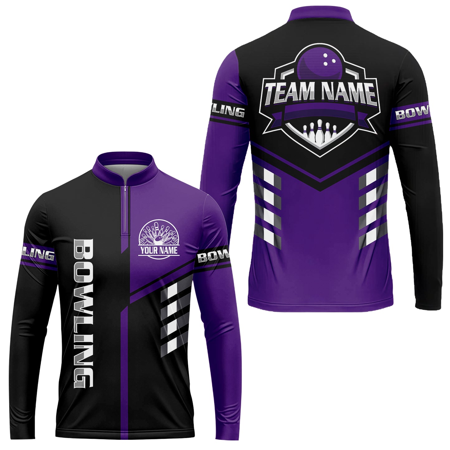 Custom Bowling Team Shirt – Modern Split Design Multicolor Option Personalized Jersey Bowling Uniform For League Players