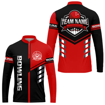 Custom Bowling Team Shirt – Modern Split Design Multicolor Option Personalized Jersey Bowling Uniform For League Players